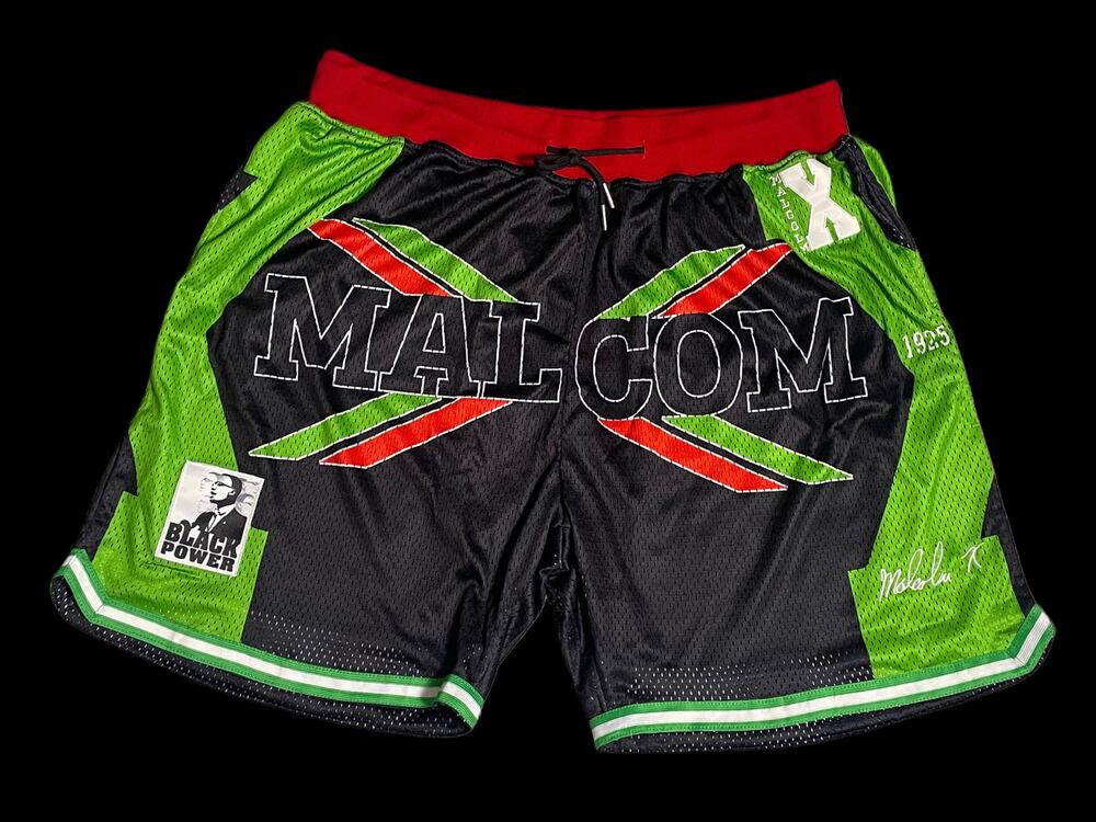 Headgear Classics Malcolm X Black Power Basketball Athlete Shorts Men’s Size 4XL